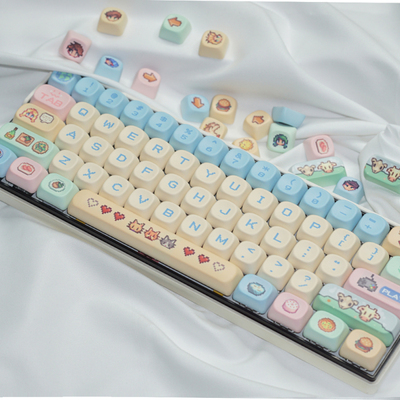 星露谷物语可爱PBT像素风moa小全套十字轴热升华机械键盘键帽游戏