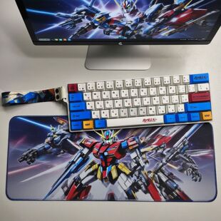 新款61键飘带机械键盘个性创意动漫青红轴有线混光办公电脑外设