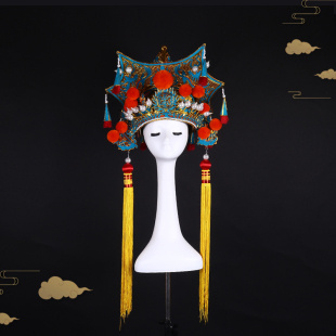 八角盔 霸王盔八面威 戏装 京剧豫剧戏曲盔帽子武生花脸头饰周仓帽