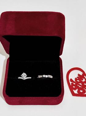 莫桑石戒指 仿真婚戒对戒求婚结婚奢华男女高级交换仪式情侣戒指