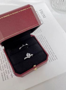 小红书爆款高级情侣钻戒结婚对戒婚戒高端戒指活口可调节婚礼道具