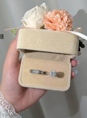 合金莫桑石戒指 仿真婚戒小众经典情侣戒指活口对戒结婚一对婚礼