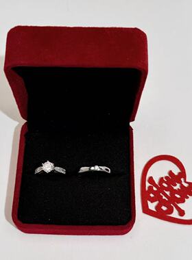 莫桑石戒指 仿真婚戒对戒轻奢简约开口情侣奢华高级感交换仪式