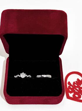 莫桑石戒指 仿真婚戒对戒求婚结婚奢华男女女戒交换仪式情侣戒指