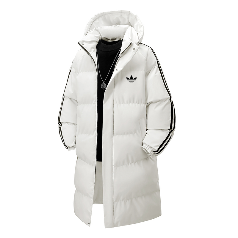 情侣中长款羽绒棉服连帽加厚