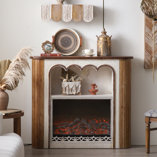乐奇法式复古壁炉装饰柜