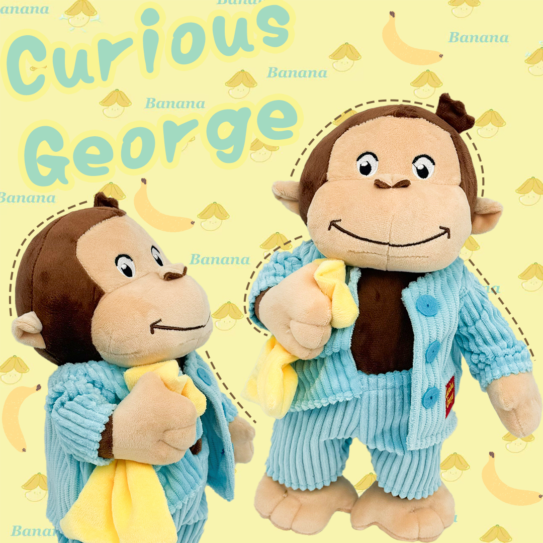跨境新品Curious George plush好奇的乔治毛绒玩具公仔