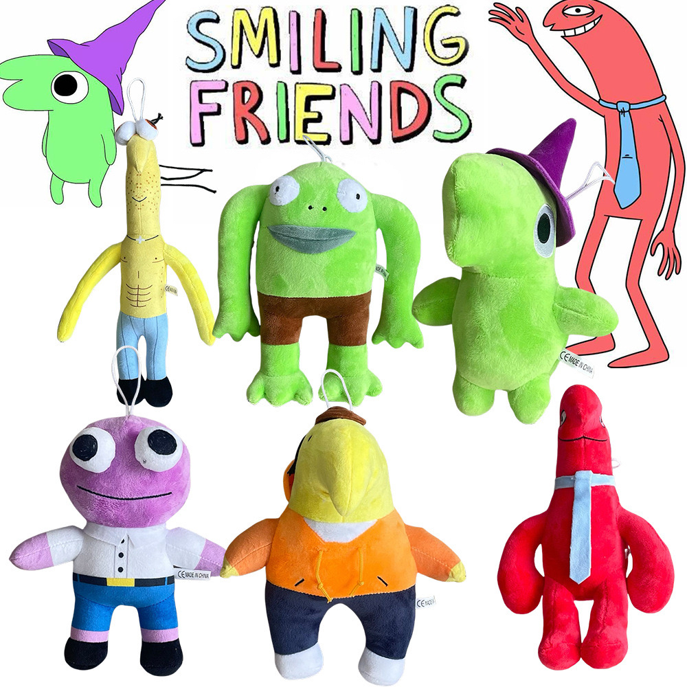 跨境新品smiling friends微笑朋友周边公仔可爱青蛙先生毛绒礼物
