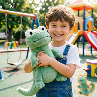 跨境新款Lizard蜥蜴毛绒玩具儿童陪伴礼物绿色蜥蜴玩偶装饰现货