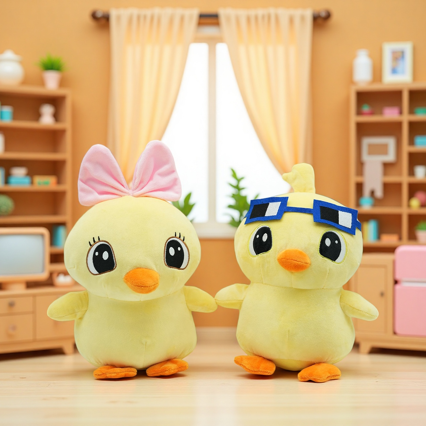 Duck情侣小黄鸭毛绒玩具可爱毛绒玩偶公仔布艺毛绒玩具生日礼物