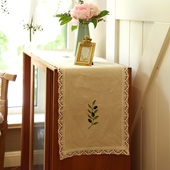 北欧风唯美桌旗森系侘寂风电视柜茶几鞋 柜防尘拍摄装 饰桌带盖巾禅