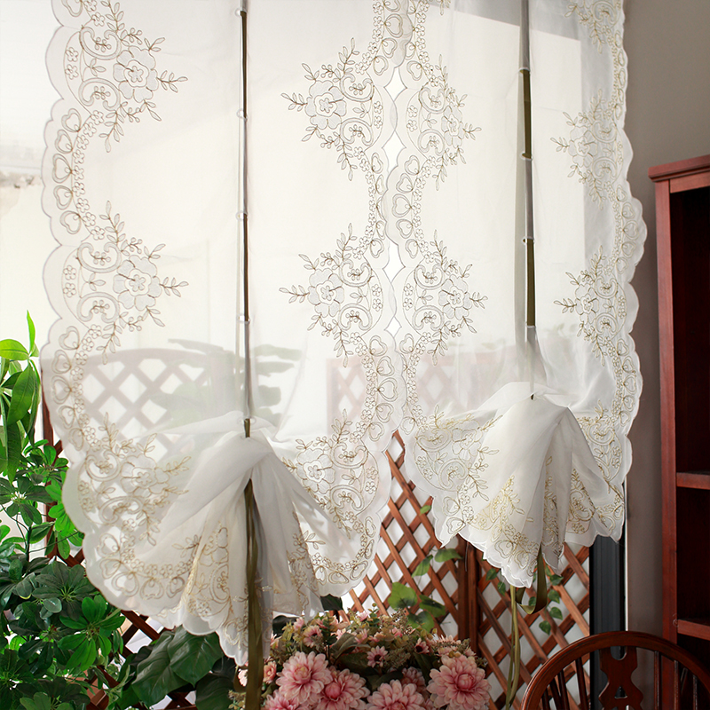 扇形欧式风提拉帘魔术贴免打孔