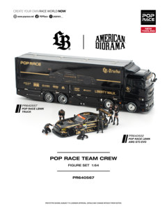 拓意 POPRACE X LBWK 1:64 奔驰AMG GT3人偶 货柜三件套合金车模
