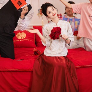 朱雀记孕妇敬酒服新娘婚服订婚结婚礼服裙女2025新款新中式马面裙