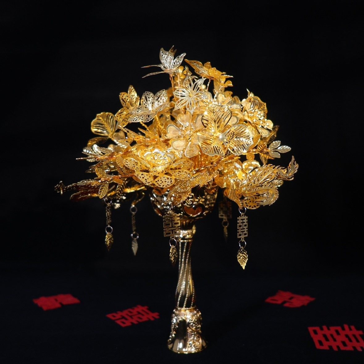 朱雀记黄金色手捧花新娘结婚礼物手工DIY团扇新婚中式秀禾服高级,女装/女士精品,汉服套装,淘宝优惠券,粉丝福利购,淘宝优惠卷