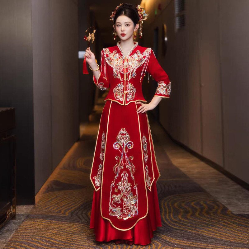朱雀记秀禾服婚服2026新款新中式结婚红色喜庆嫁衣婚礼服新娘出阁图片