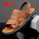 新款 真皮2023夏季 休闲鞋 沙滩男鞋 回力凉鞋 两用外穿爸爸凉拖鞋 男士