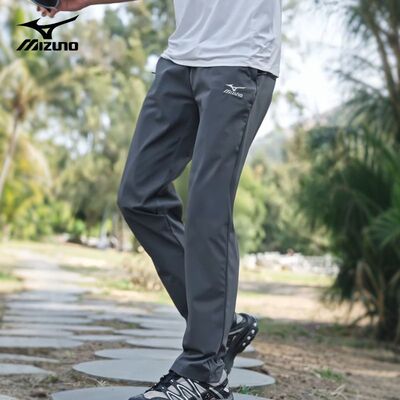 Mizuno/美津浓刺绣高弹冰丝速干裤夏季薄款透气男女士户外登山裤