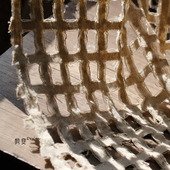 面料装 米杏镂空方格子肌理棉麻布料 原创汉服装 饰背景手工diy面料