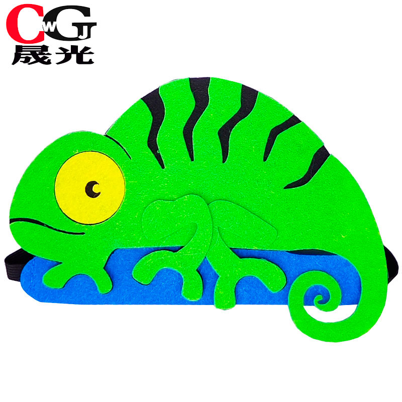 蜥蜴头饰变色龙帽子壁虎头套儿童