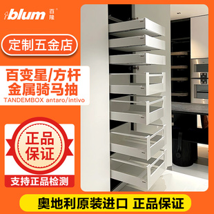 blum 百隆抽屉百变星骑马抽金属抽阻尼抽屉轨道方杆托底滑轨导轨