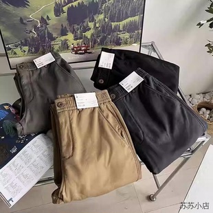 运动束腿裤 日单 松紧腰加厚加绒保暖休闲工装 冬季 优家同款 男士