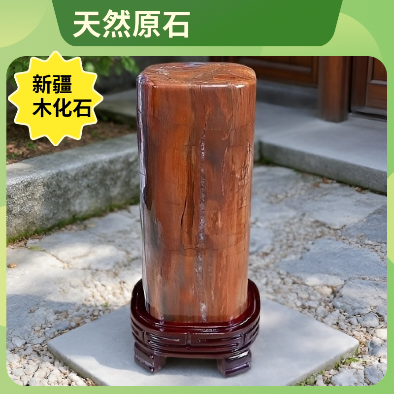新疆木化石 包邮正品原石 奇石摆件自然石 硅化木精品中式客厅