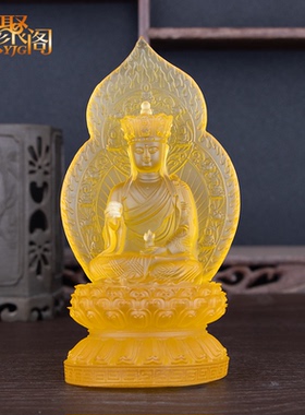 水琉璃地藏王菩萨佛像佛堂客厅供奉大孝平安菩萨桌面工艺摆件