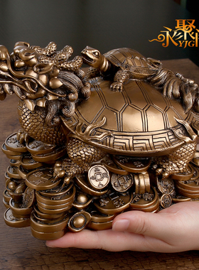 永聚母子延寿八卦挂件办公室龙龟
