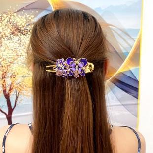 韩式蝴蝶鸭嘴夹头发夹子大号9CM抓夹后脑勺盘发抓夹气质抓夹发圈