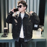 C301B-JK105-P118控158秋季牛仔拼接假两件夹克社会宽松男士外套，男装夹克，电商C301B