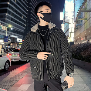 C301B-MF22-P138控178可斜卸毛领冬季PU皮棉服保暖棉衣潮男外套4图片