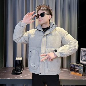 101B-MF204-P118控158冬季立领字母棉服保暖棉衣社会潮男士外套1图片