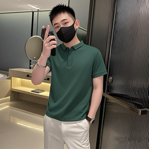 101B-PL001-P28控48夏季休闲纯色polo衫百搭翻领社会小伙小码T恤3图片