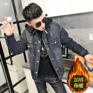 可卸帽子水洗牛仔衣加绒棉服社会小伙男棉衣外套C301B-NZ09-P120图片
