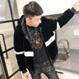 3撞色仿皮草加绒棉服社会小伙加厚男棉衣保暖外套C301B-PC02，男装棉衣，电商C301B