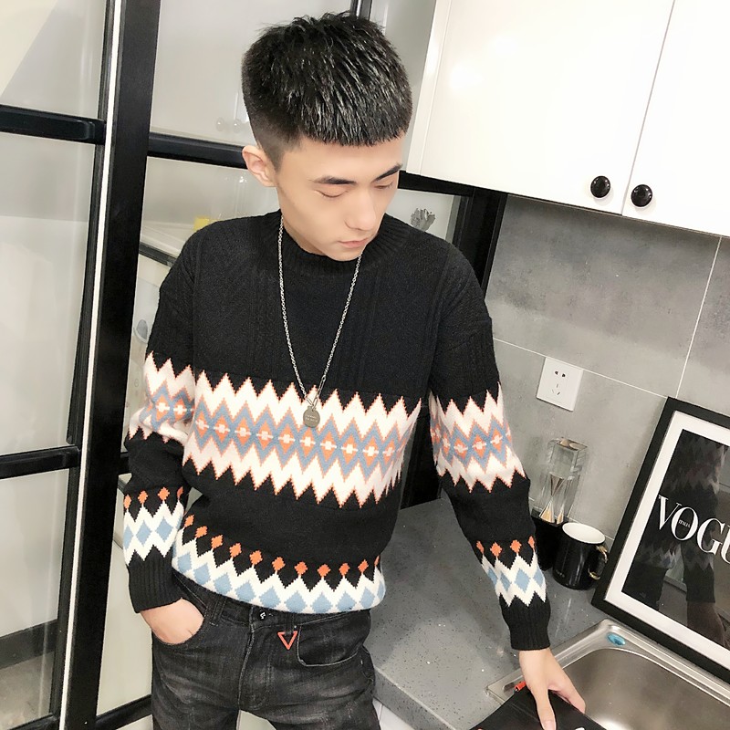 3冬季社会小伙针织衫复古加厚毛衣男圆领打底衫C301B-MY16,男装针织衫/毛衣,电商C301B