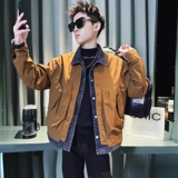 C301B-JK105-P118控158秋季牛仔拼接假两件夹克社会宽松男士外套，男装夹克，电商C301B