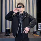 101B-MF209-P138控178冬季千鸟格假两件棉服社会棉衣网红男外套1，男装棉衣，电商C301B