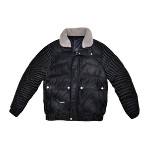 101B-MF22-P138控178可斜卸毛领冬季PU皮棉服保暖棉衣潮男外套3图片