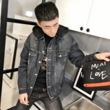 3可卸帽子水洗牛仔衣加绒棉服社会小伙男棉衣外套C301B-NZ09-P120，男装棉衣，电商C301B