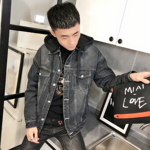 3可卸帽子水洗牛仔衣加绒棉服社会小伙男棉衣外套C301B-NZ09-P120图片