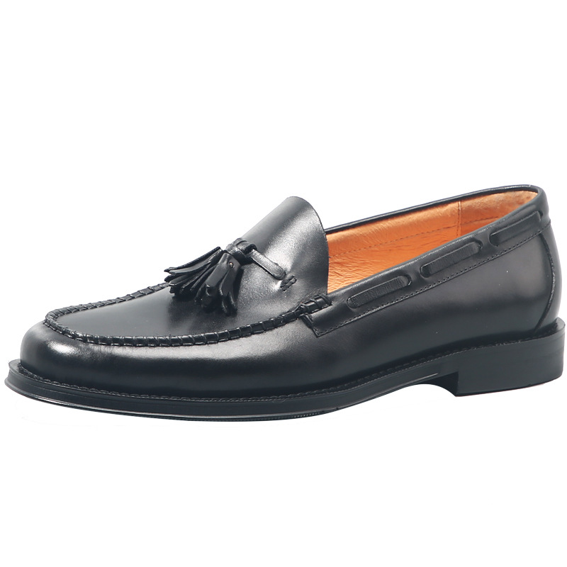 工厂套脚鞋英伦潮流男士商务休闲手工真皮鞋豆豆正装流苏乐福鞋