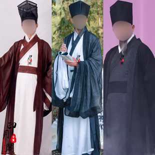 影视古装男士棉麻宋朝诗人文人书法服装大臣员外老爷富商掌柜古装