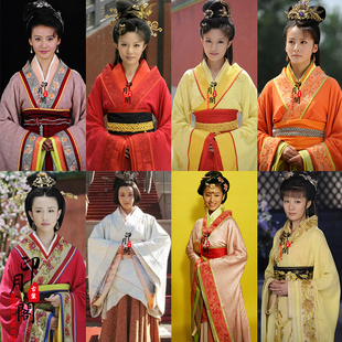 影视春秋战国时期西施秘史同款古装曲裾女汉服绣花贵妃服皇后服