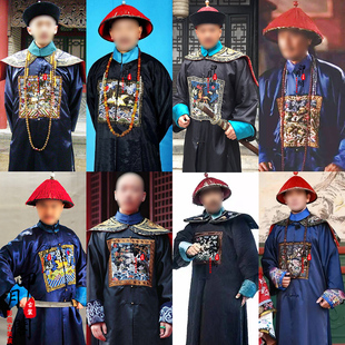 影视装清朝男士大臣服官服武将补服一品大臣县令知府绣花官员古装