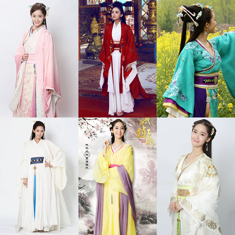 影视装赵子龙同款古装女汉服仙女服貂蝉古装舞蹈服拖尾汉服演出服