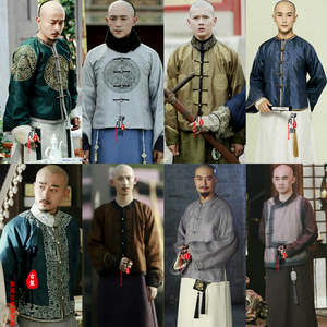 影视清朝男士古装富商马褂阿哥服皇帝服王爷古装满族贝勒服演出服