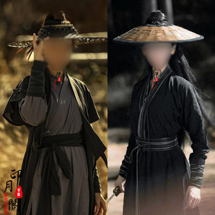 影视古装魏晋风女士汉服棉麻黑色女侠客女将军黑衣人江湖侠女古装