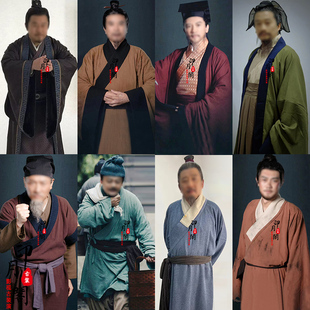 影视古装秦汉唐朝宋朝明朝男士棉麻员外富商老爷家丁管家随从古装